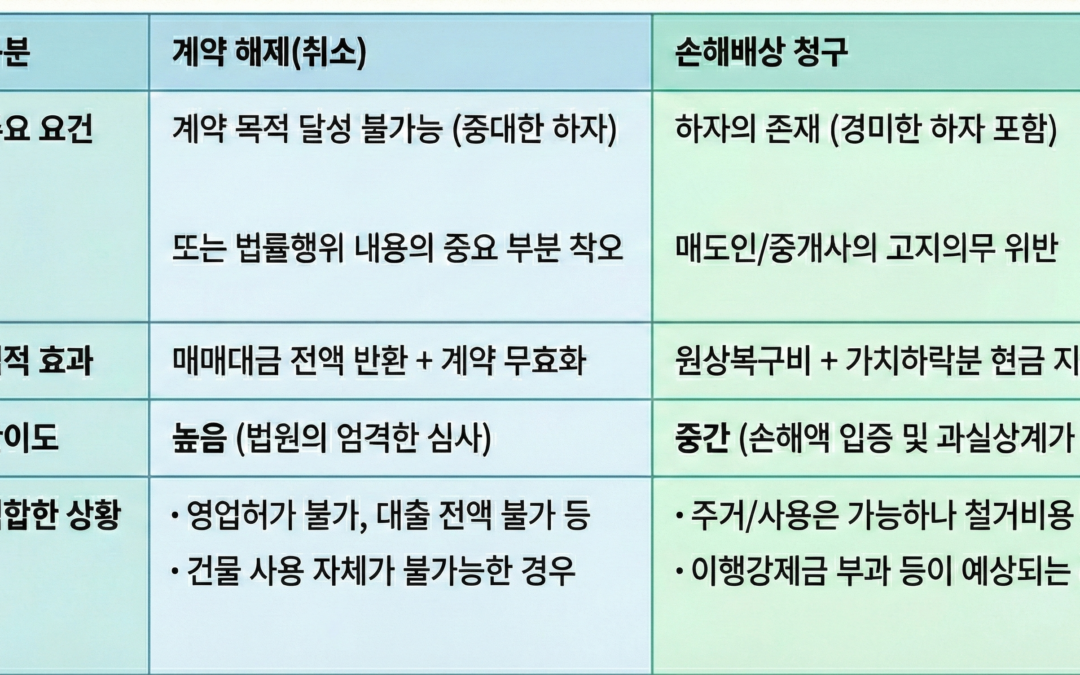 위반건축물 매매, 모르고 계약했다면? 계약해제·손해배상?