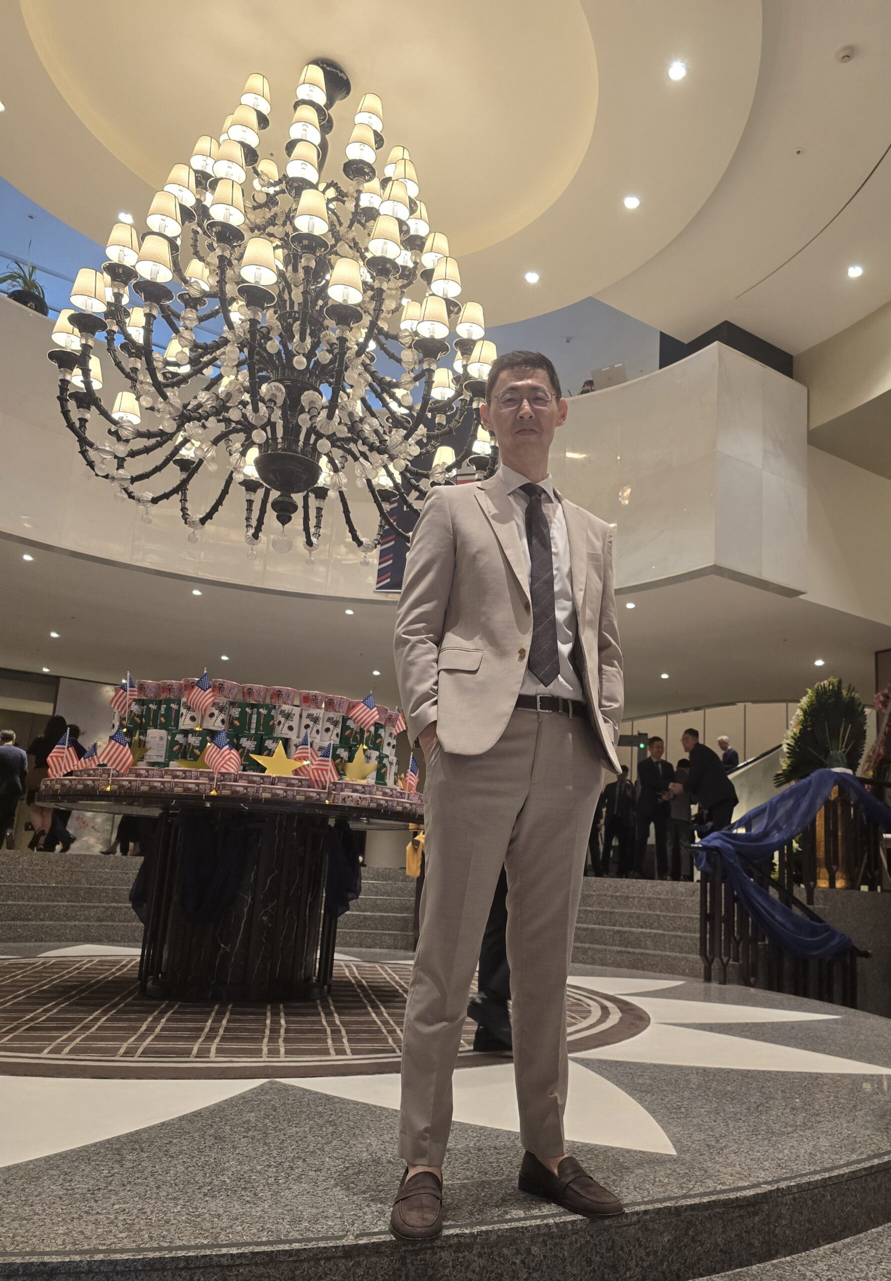 Attorney Won Sang Kang in the lobby of Grand Hyatt Seoul during the U.S. Embassy Fourth of July Reception.