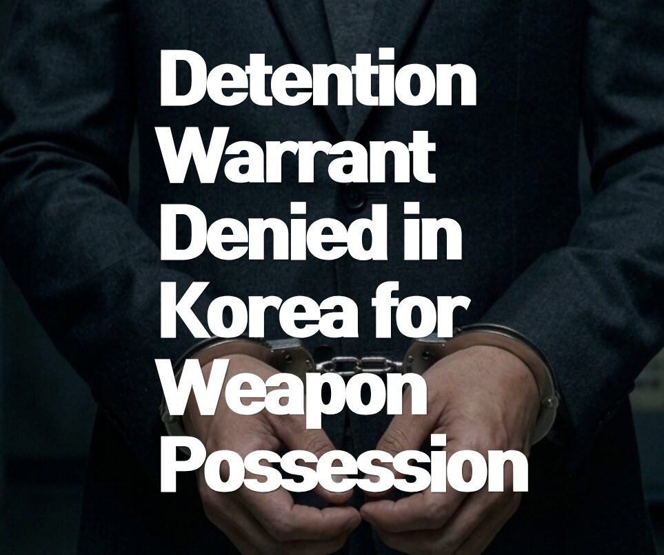 Handcuffed person illustrating a detention warrant denied in Korea for weapon possession